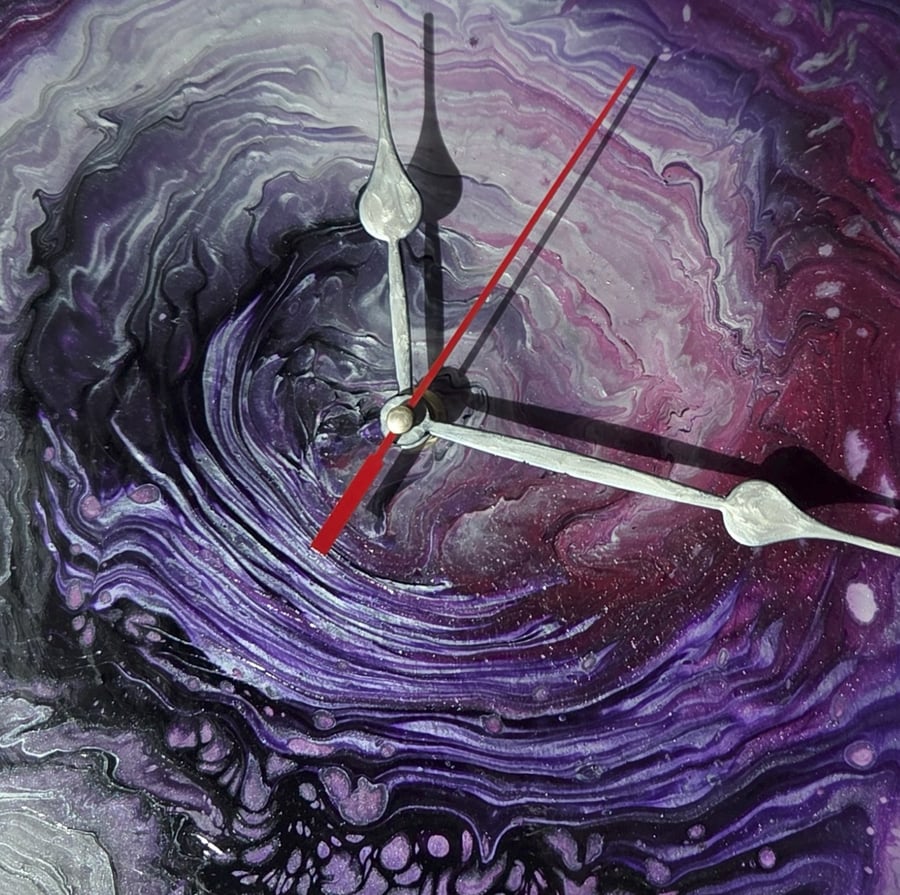 The Whispering Dream Hand-Painted Fluid Art Wall Clock, Silent Home Decor