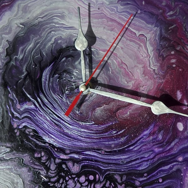 The Whispering Dream Hand-Painted Fluid Art Wall Clock, Silent Home Decor