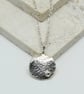 Reticulated Silver Disc Pendant with Polished Silver Drop - Image 1