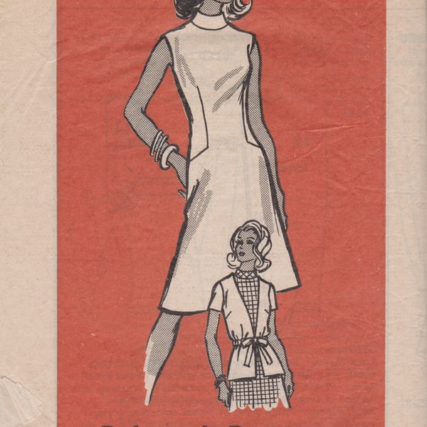 Vintage Sewing Pattern, "Printed Pattern" 9435  A-Line Dress, size 16