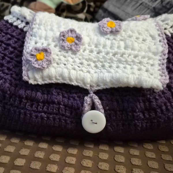 Handmade Purple haze bubble Crochet bag useful for toiletries or make-up