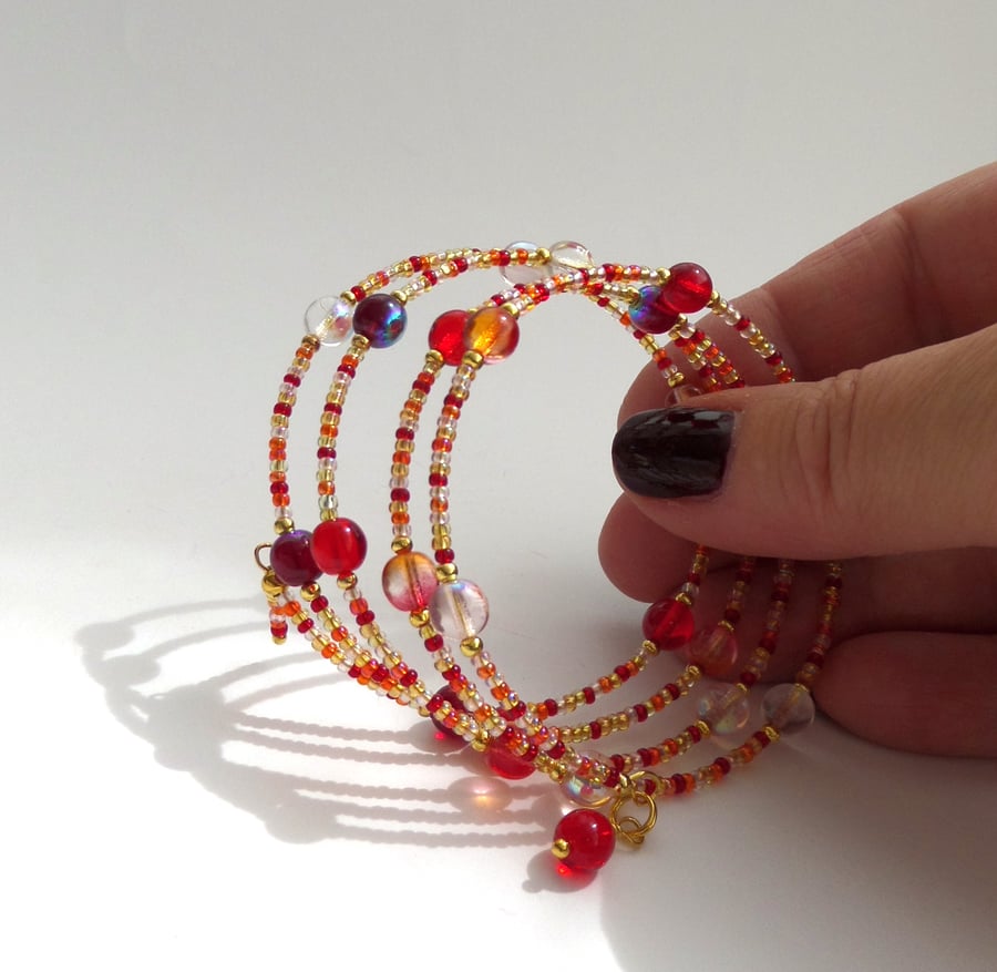 Beaded Memory Bangles, Fireworks