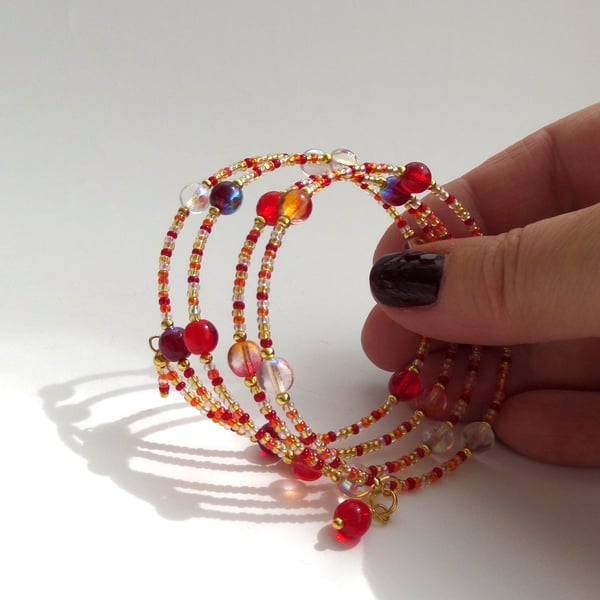 Beaded Memory Bangles, Fireworks