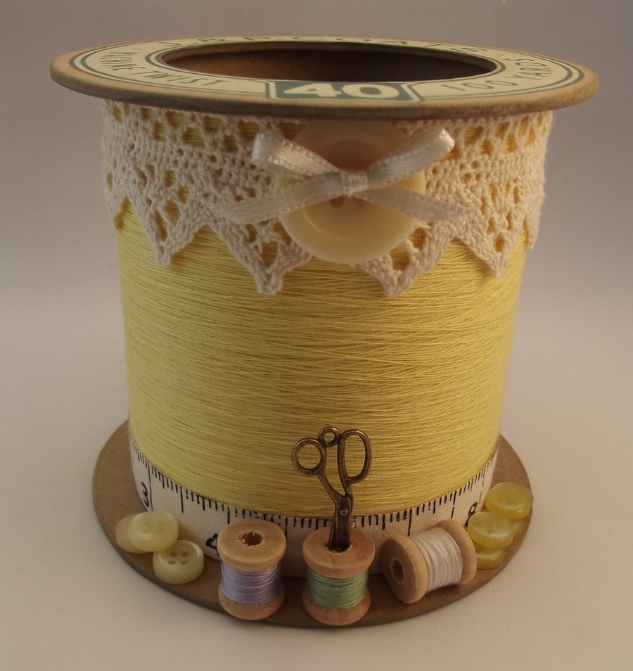 Hello Sunshine Cotton Reel Storage Pot