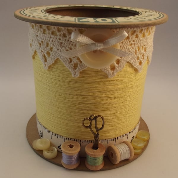 Hello Sunshine Cotton Reel Storage Pot