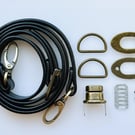Black Turn-Lock Clasp & Strap Hardware Kit for Making a Felt Bag on a Ball