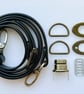 Black Turn-Lock Clasp & Strap Hardware Kit for Making a Felt Bag on a Ball