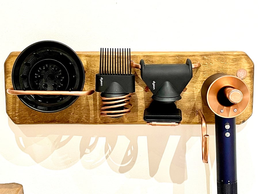 Hairdryer and Hair Tool Holder for Dyson products, Handmade, Bespoke Gift for a 