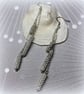 Silver beaded dangle drop earrings handmade in UK - Image 6