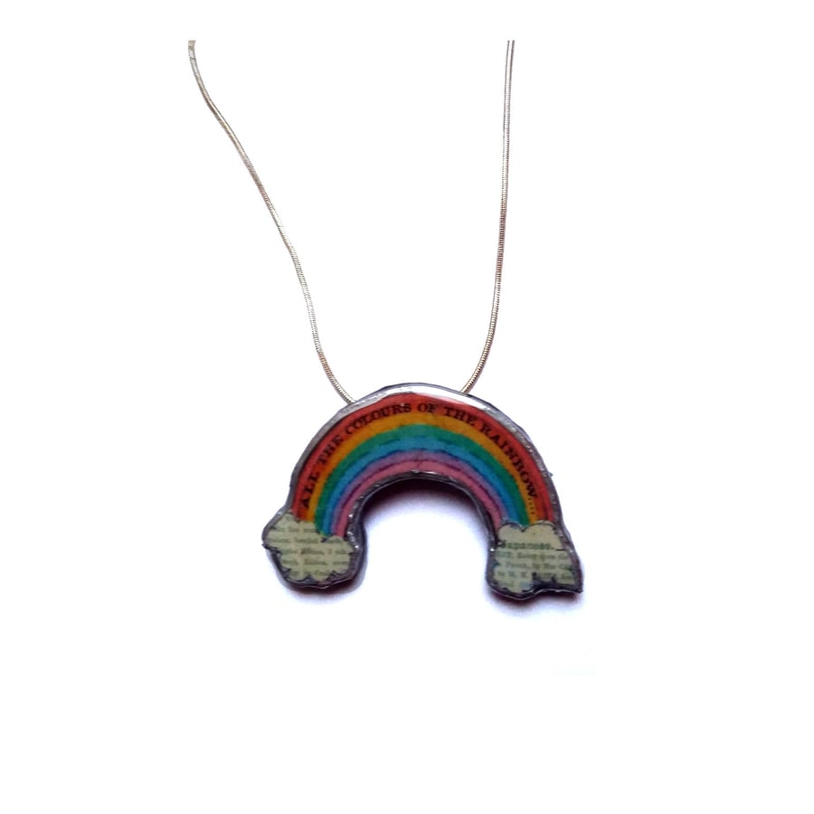 Whimsical Rainbow & Cloud Necklace by EllyMental
