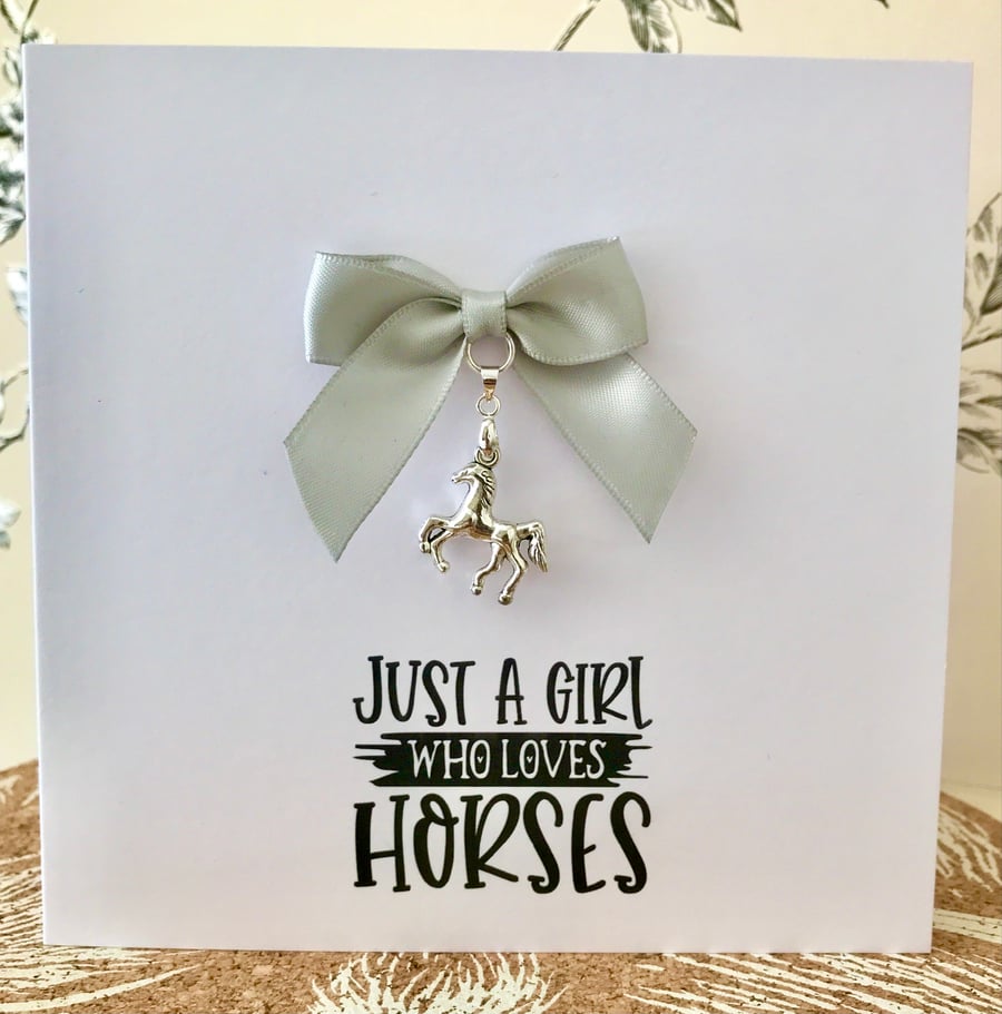 Personalised Horse Charm Card