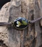 Adjustable Resin Bracelet with Pressed Bud and Leaf, Waxed Cotton Cord - Image 5
