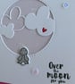 New Baby Card - Over the Moon for you - Rabbit With Clouds - Pink - Image 9