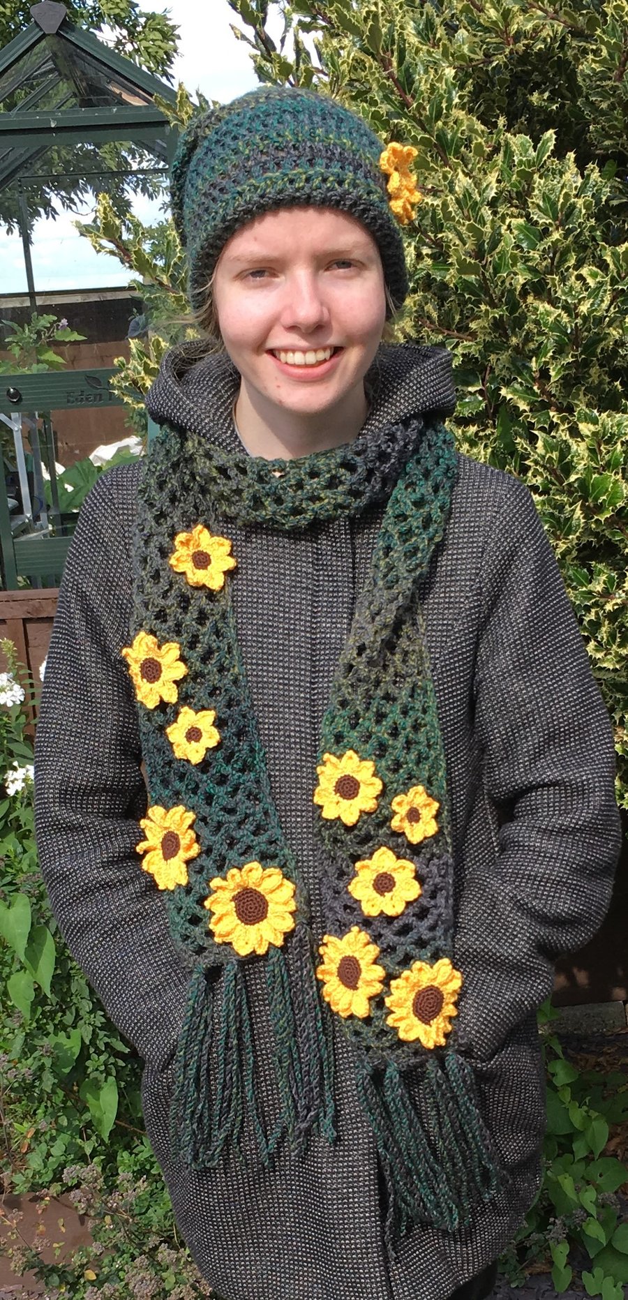 Sunflower scarf gift for a woman