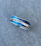 Enamel Stack Ring, freeform stack ring, blue enamel ring, size, ocean, enamel,  - Image 6
