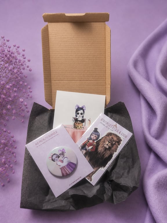 Mini Art Bundle Mystery Box - Suprise 4x6 Print, Badge and Sticker