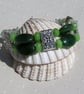 Nephrite Jade, Peridot & Green Prehnite Gemstone Beaded Bracelet "Serene Glory"