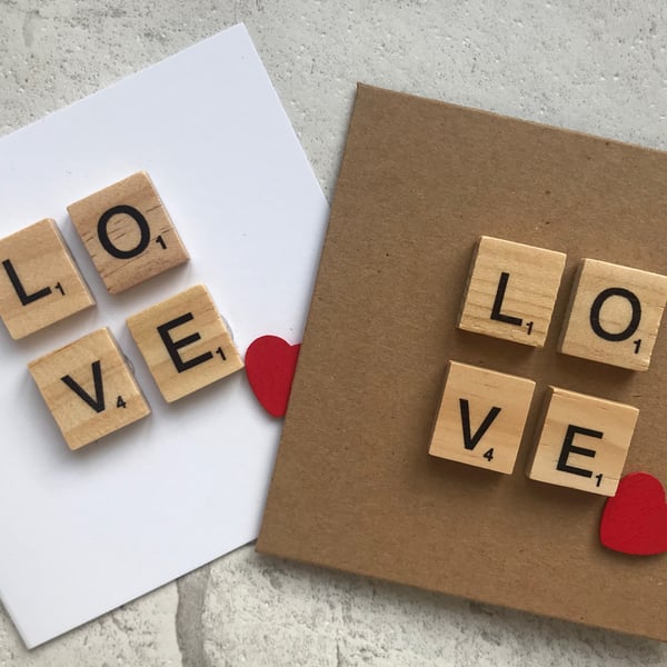 Personalised Handmade Valentines, Anniversary, wedding or engagement card - love