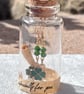 Handmade Shamrock & Crystal Earrings in a Bottle.