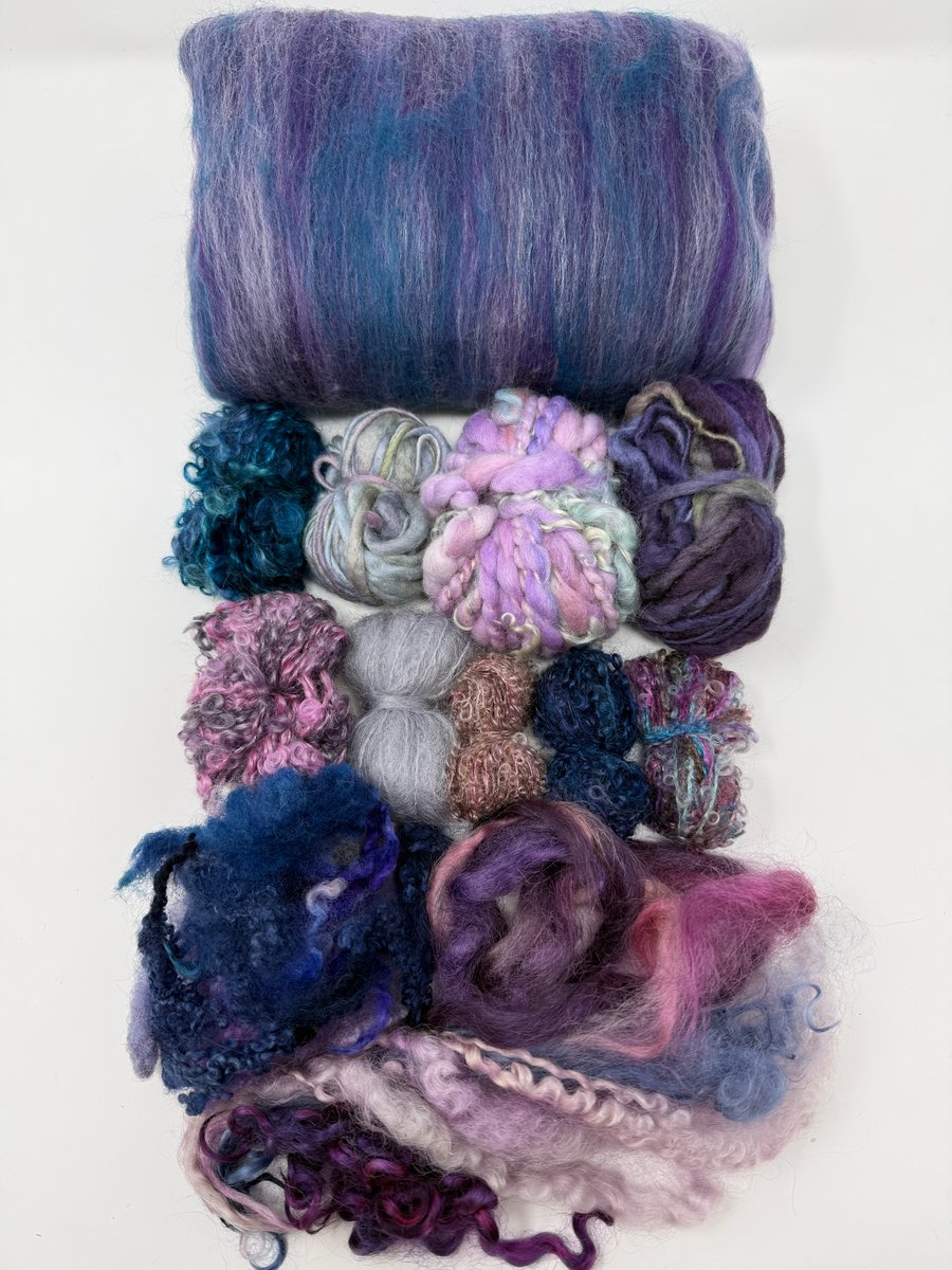 Scarf Kit: Blueberry Purple Luxury Textured Wool Felt Scarf Kit