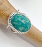 Amazonite statement Ring Sterling Silver size W - Image 4