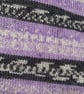 Hand Knitted Baby Blanket Lavender Grey Fair Isle Pram Blanket - Image 5