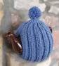 Small Tea Cosy for 2 Cup Tea Pot, Denim Blue, Hand Knitted - Image 2