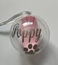 Pet Memorial Christmas Bauble - Personalised Paw Print Ornament with Feather. - Image 6