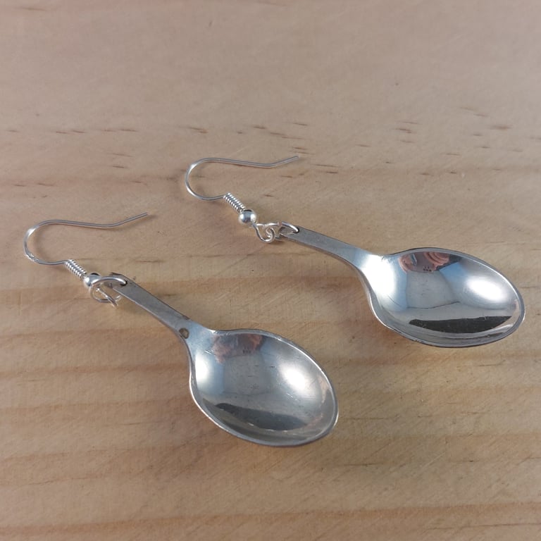 Upcycled Silver Plated Sugar Tong Spoon Earrings (SPE102509)