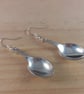 Upcycled Silver Plated Sugar Tong Spoon Earrings (SPE102509)