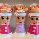 Mini pot ladies - hand painted 