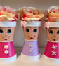 Mini pot ladies - hand painted 