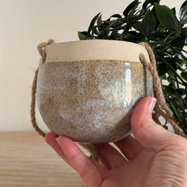 Handmade ceramic indoor hanging plant pot
