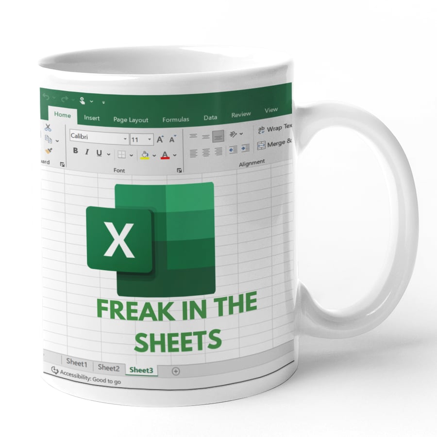 Funny Office Excel Work Mug Freak In The Sheets co worker Gift