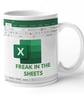 Funny Office Excel Work Mug Freak In The Sheets co worker Gift - Image 1