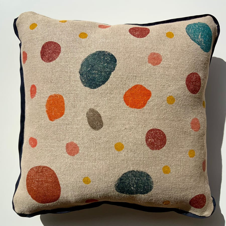 BALLOONS - Cosy and Unusual Designer Hand-Block-Printed Cushion from Devon