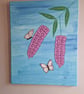 Buddleia and butterflies on a large canvas. 