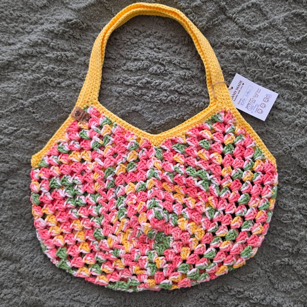 Handmade crochet granny rocco bag