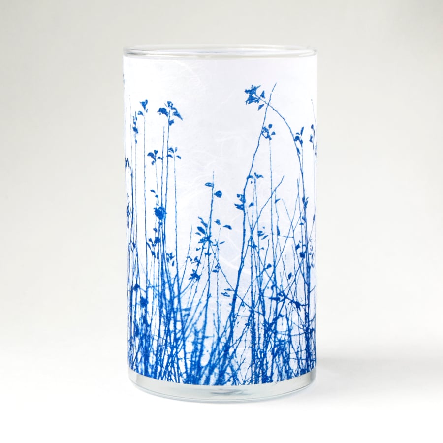 Blue Meadow Medium Blue and White Cylinder Vase 