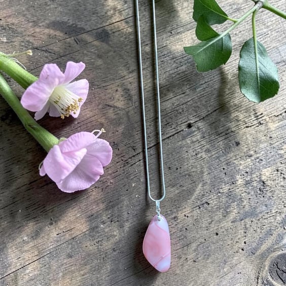 Glass Fused Pendant - Pink