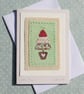 Little Tree, hand-stitched miniature textile on card with silver star at the top - Image 3