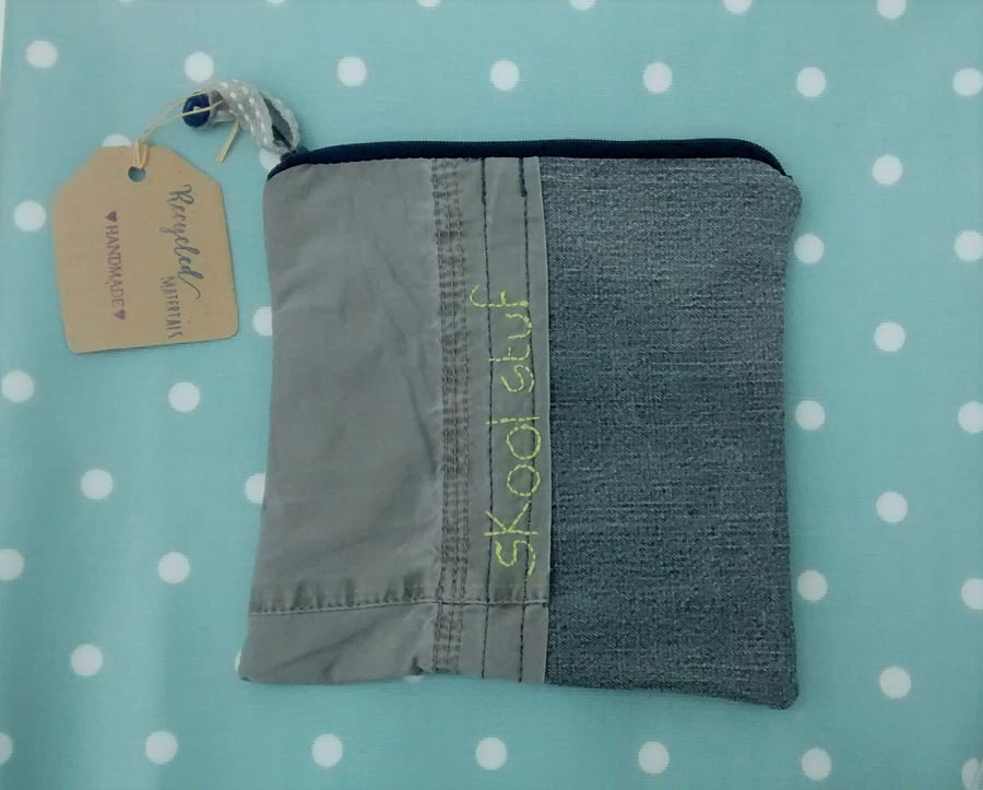 Pencil Case in Upcycled Fabrics