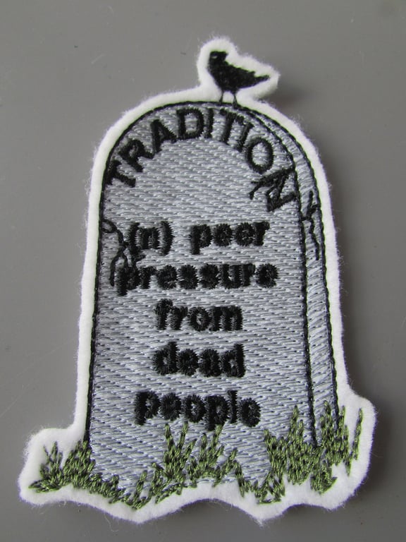 Tradition Tombstone Embroidered Patch Applique