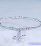 Sterling Silver Infinety Angel Bracelet Stretchy Handmade - Image 1