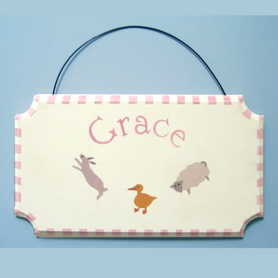 Farm Animals Door Plaque, Personalised Gift