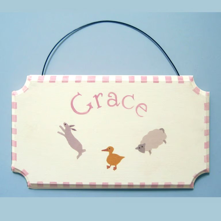Farm Animals Door Plaque, Personalised Gift