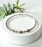 Sterling Silver Noodle Bracelet with Round & Oval Beads - Image 3