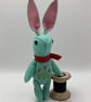 Aqua Bunny The Little Hand Embroidered Felt Rabbit   - Image 3