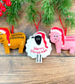 Farm Animal Christmas Hanging Decorations Personalised Gift 