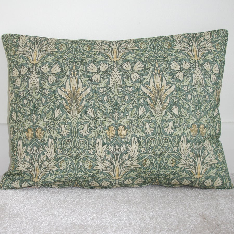Cushion Cover William Morris Snakeshead 16" x 12" Oblong Bolster Green 12x16
